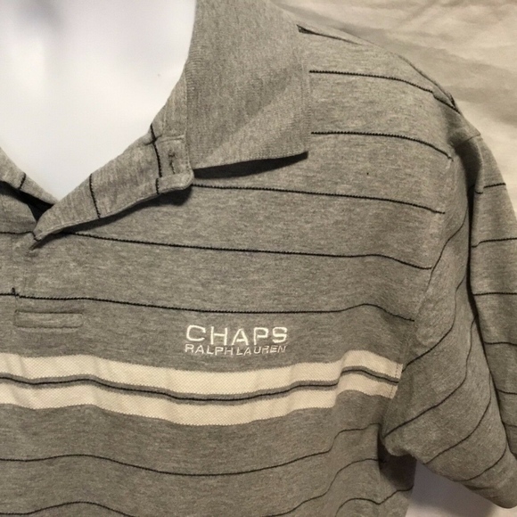 Chaps Ralph Lauren Mens Sz L Gray With Blue Stripe - Picture 2 of 4